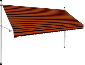 vidaXL narancssárga és barna kézzel feltekerhető napellenző 300 cm