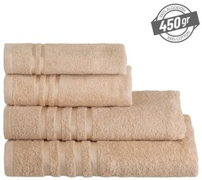 Bézs frottír pamut fürdőlepedő 100x150 cm Simple – Casa Selección
