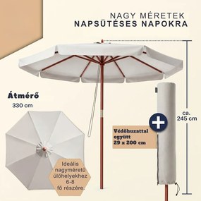 MALAGA napernyő, Ø330cm, bézs Kingsleeve