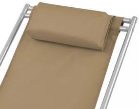 2 db tópszínű dönthető acél napozószék