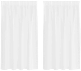 Függönyök függönyökkel 2 pcs Fehér 140x140cm Poliészter