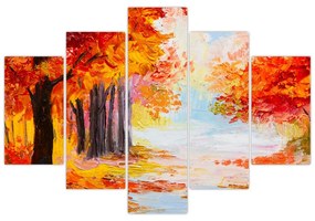 Kép - olajfestmény, színes ősz (150x105 cm)