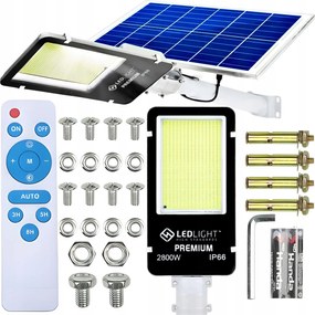 Kerti Lámpa Napelemes Lámpa Megaerős Oszlop 2800W Utcai Panel XXL