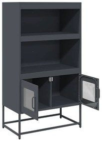 Highboard antracit 68x39x123 cm Acél