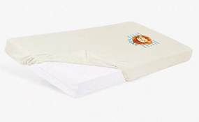 Bébi pamut gumis lepedő 60x120/70x140 - Oroszlán mintával