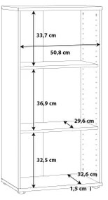 Fehér URAN könyvespolc