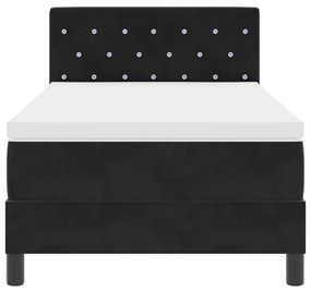 Boxspring Ágy Matrac Háló fekete 100x200 cm Bársony