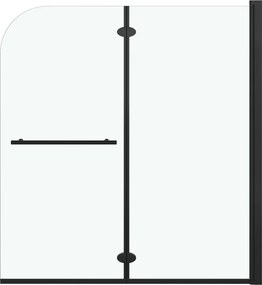 vidaXL 2 paneles fekete ESG zuhanyzó összecsukható ajtóval 120x140 cm