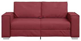 Párnázott Kanapé - Bordó 140 cm Műbőrből