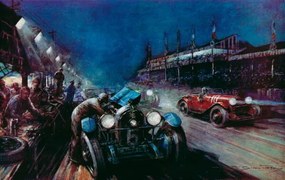 Reprodukció Le Mans 24-hour race, Crosby, Frederick Gordon (1885-1943)