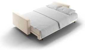 Krémszínű bársony kinyitható tárolóhelyes kanapé 222 cm Bali – Cosmopolitan Design