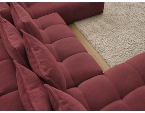 Borvörös zsenília kinyitható-tárolóhelyes sarokkanapé (jobb oldali-U alakú) Everest – Bobochic Paris