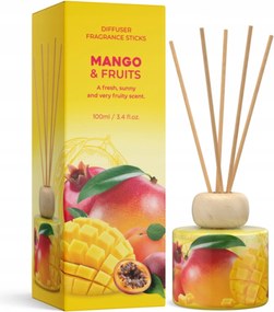 Gyümölcs aroma diffúzor pálcikákkal Mango &amp; Fruits 100ml Bartek Candles