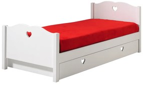 Fehér borovi fenyő gyerekágy kihúzható pótággyal, tárolóhellyel 90x200 cm AMORI – Vipack