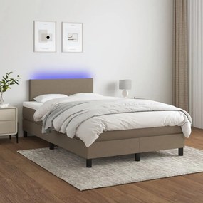 tópszínű szövet rugós és LED-es ágy matraccal 120x190cm