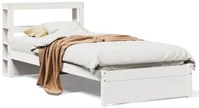 fehér ágykeret fejtámlával matrac nélkül 90x190 cm