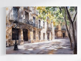 Canvas Vászonkép Mediterrán Utca Akvarell Tájkép 60x40