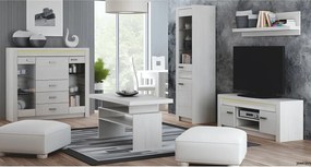 Vitrines szekrény, kőris fehér, INFINITY I-04