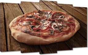 Festmények 100x60 Pizza egy fából készült asztalon