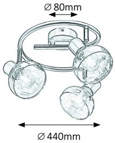 Rabalux 5549 - Spotlámpa HOLLY 3xE14/40W/230V arany