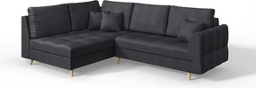 Sötétszürke sarokkanapé (bal oldali) Ariella – Ropez
