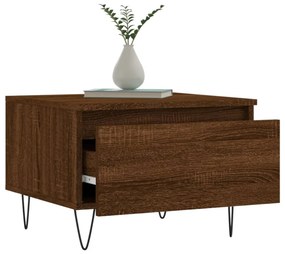 2 db barna tölgyszínű szerelt fa dohányzóasztal 50 x 46 x 35 cm