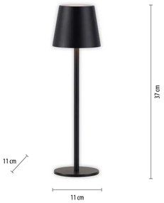 Leuchten Direkt19250-18-LED Kültéri újratölthető lámpa EURIA LED/3W/5V IP54 fekete