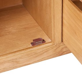 háromfiókos tömör tölgyfa tálalószekrény 110 x 33,5 x 70 cm