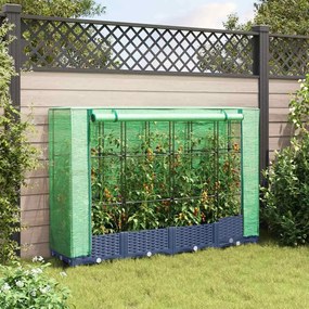 rattan megjelenésű magaságyás melegháztakaróval 160x40x123 cm