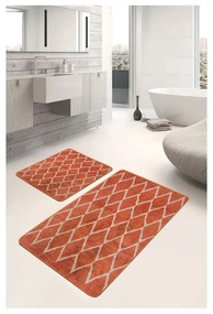 Terrakotta színű bársony fürdőszobai kilépő szett 2 db-os 60x100 cm – Mila Home