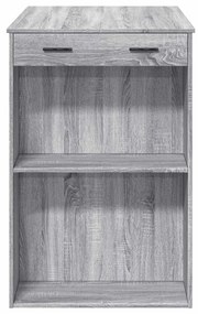 szürke sonoma színű szerelt fa bárasztal 102 x 70 x 103,5 cm