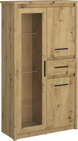 Alacsony vitrin 2D1W1S, artisan tölgy, AIRON