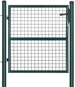 Horganyzott acél kerti kapu Kerítéskapu zárral, fogantyúval és kulccsal 106 x 100 cm, zöld