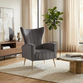 Relaxfotel, szürke Velvet szövet, BARET