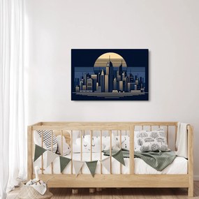 Kép – Geometrikus város (90x60 cm)