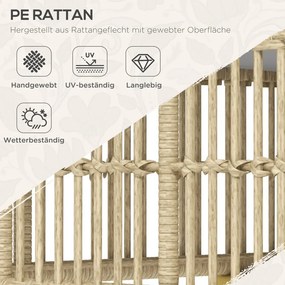 Outsunny Kerti bútor szett, 5 részes, ülőpárnákkal együtt, szintetikus rattan, rozsdamentes acél váz, világosszürke