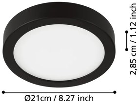 Eglo 900644 - LED fürdőszobai mennyezeti lámpatest FUEVA LED/17W/230V IP44 fekete