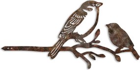 Bird fém kerti dísztárgy, barna, 40×20 cm