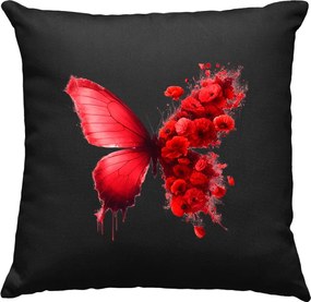 Pillangó párna Virágok Színes Művészet 4 Fekete