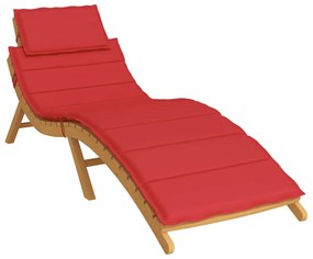 piros oxford szövet napozóágy párna 186 x 58 x 3 cm