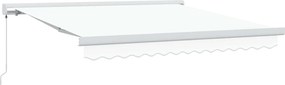 vidaXL Behúzható napellenző Fehér 350 x 250 cm Szövet és Fém