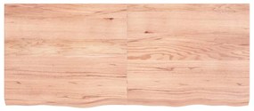 világosbarna kezelt tömör tölgyfa fali polc 140 x 60 x (2-6) cm