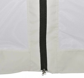 krémfehér hatszögletű felugró pavilon 6 oldalfallal 3,6 x 3,1 m