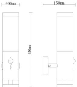 Globo 34070S - Kültéri fali lámpa érzékelővel JAICY 1xE27/15W/230V IP44