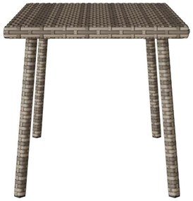 téglalap szürke polyrattan kerti dohányzóasztal 60x40x37cm