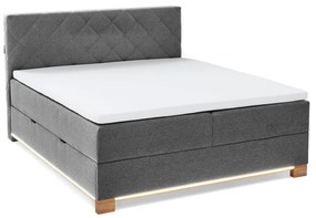 Szürke ágyneműtartós boxspring ágy 160x200 cm Messina – Meise Möbel