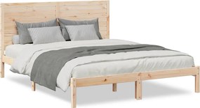 vidaXL tömör fa extra hosszú ágykeret matrac nélkül 140 x 220 cm