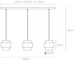 Lucide 45497/03/02 - Csillár zsinóron FIRMIN 3xE27/40W/230V arany
