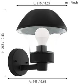 Eglo 33567 - LED dimmelhető kültéri fali lámpa VERLUCCA-C 1xE27/9W/230V IP44