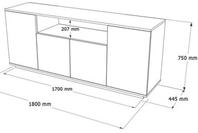 Frau Atlantic Pine and White szekrény